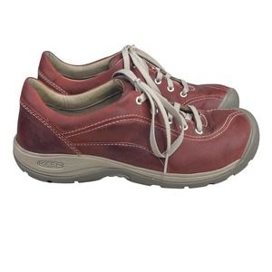 Keen Women’s Presidio II Red Leather Casual Lace Up Sneaker Size 8.5